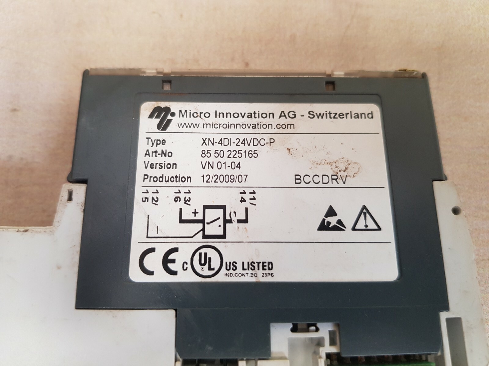Micro Innovation XN-4DI-24VDC-P Digital Input Card 85 50 225165