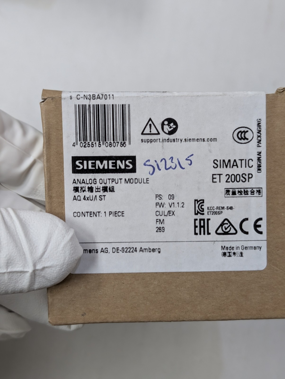 Siemens SIMATIC ET 200SP Analog Output Module – 6ES7135-6GB00-0BA1