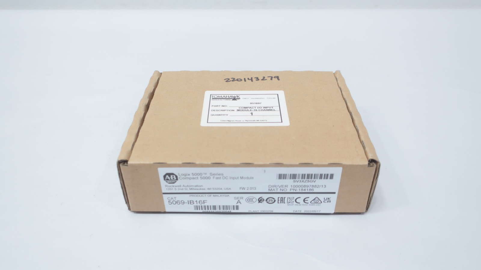 Genuine Allen Bradley 5069-IB16F Logix 5000 Compact 5000 Fast Input Module Ser A