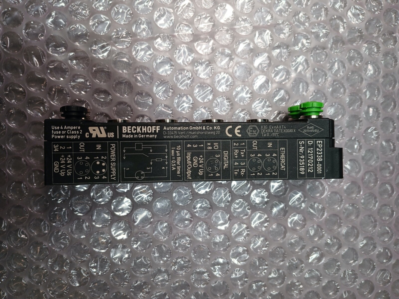 Beckhoff EP2338-0001 EtherCAT Module 8 Channel 24V DC Digital 10μs