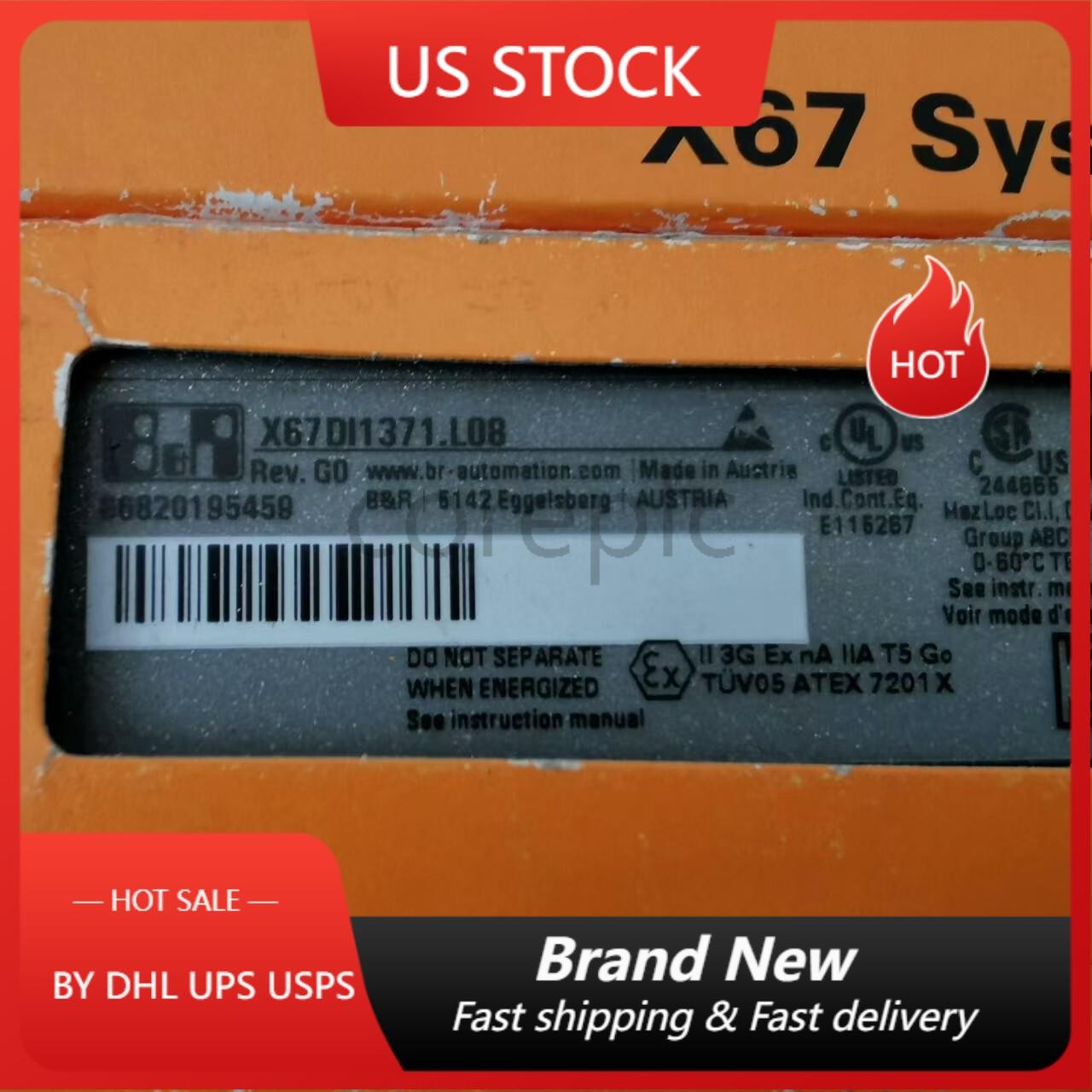 US Free TAX B&R X67DI1371.L08 X67 digital input module, 16 inputs, 24 VDC, sink