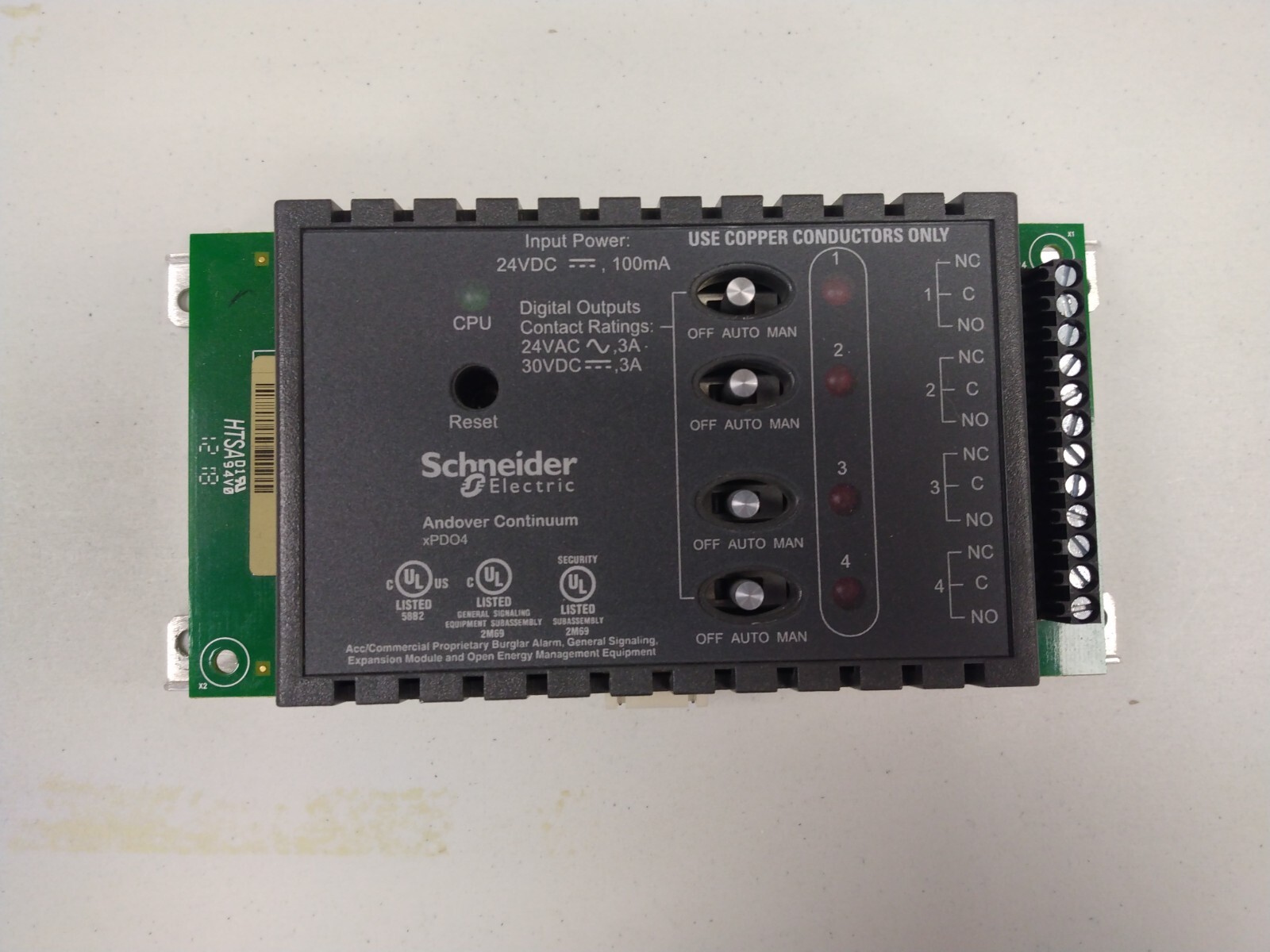 SCHNEIDER XPD04 EXPANSION MODULE 24VDC, 24VAC ANDOVER CONTINUUM