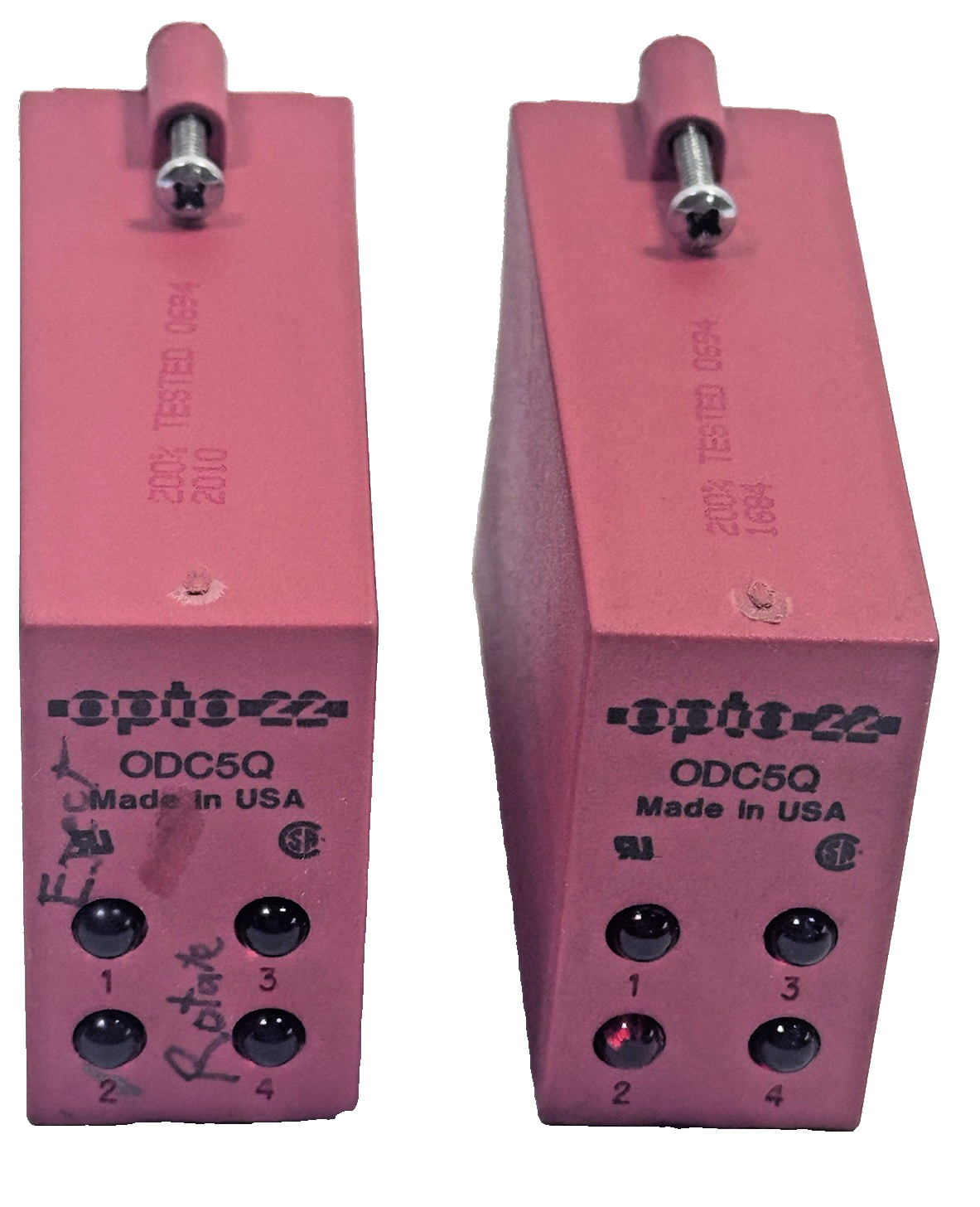 2 Each Opto 22 ODC5Q Modules 4 Channel 12 Pin
