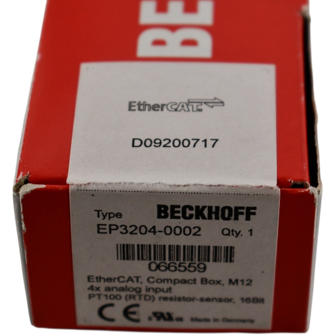 NEW Beckhoff EP3204-0002 EtherCAT Box 4-Ch Analog Input RTD M12 IP67