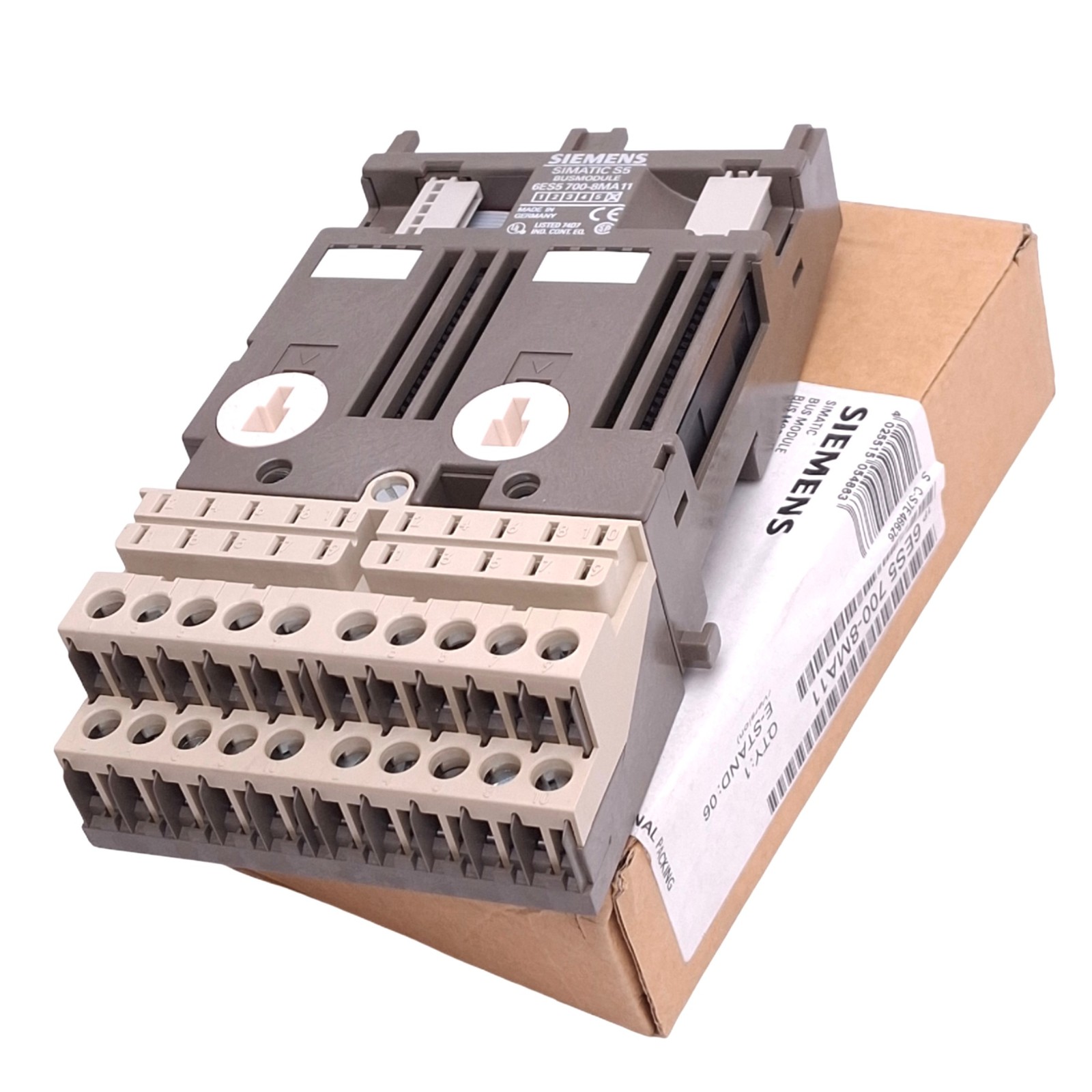 Siemens 6ES5 700-8MA11 Bus Module for SIMATIC S5 PLC, 2-Slot, 500VAC Max
