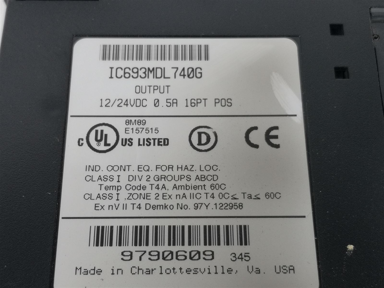 GE Fanuc IC693MDL740G Output Module