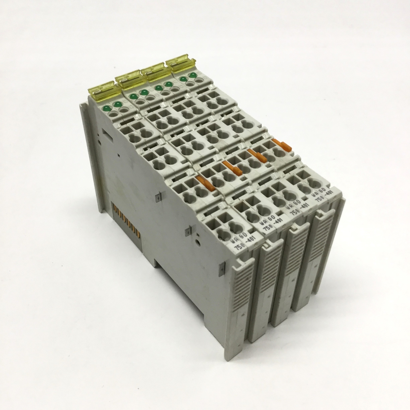 Lot of 4 Wago 750-401 Digital Input Modules, 2-Channel, 24VDC, 0.2ms, DIN Rail