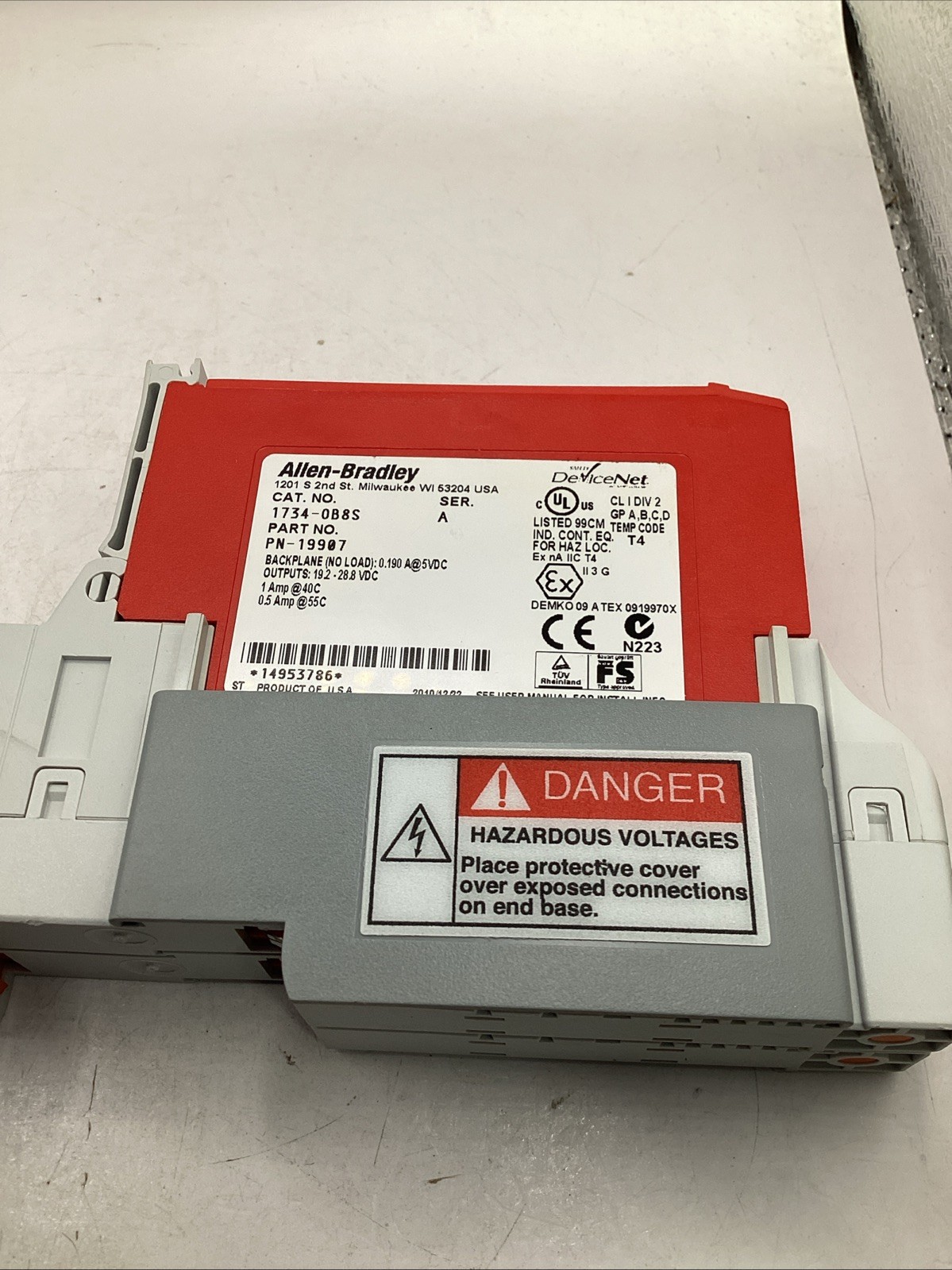 Allen Bradley Output Module with Base 1734-OB8S USED