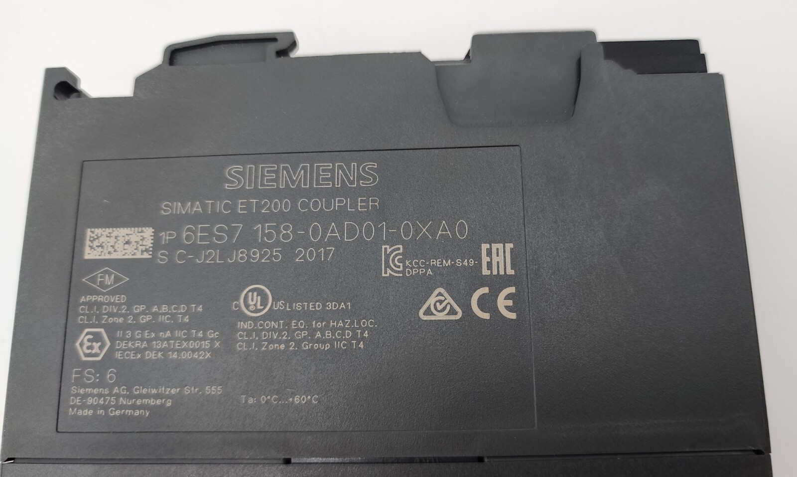 SIEMENS 6ES7158-0AD01-0XA0 COUPLER MODULE 6ES71580AD010XA0 *NDA AVAILABLE*