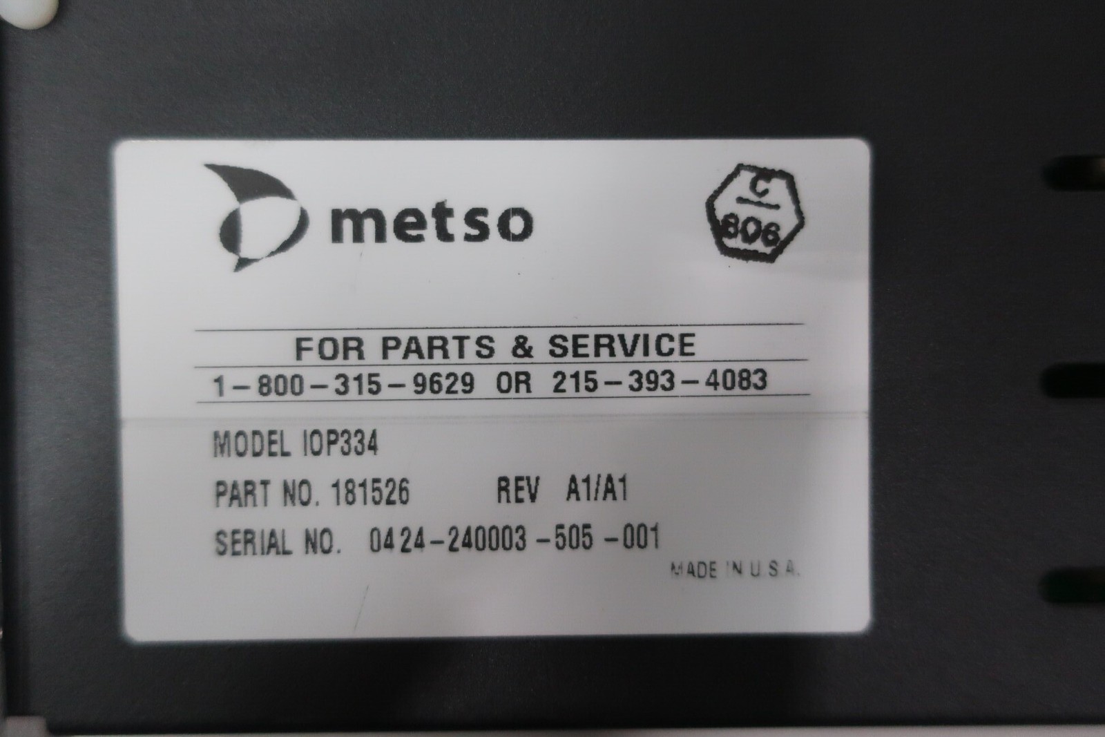 Metso IOP334 181526 Isolated Ac/dc Digital Input Module Reva1/a1