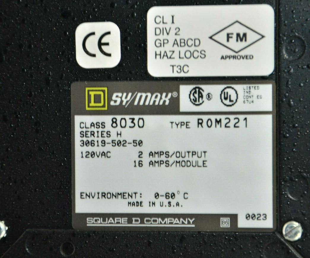 8030-ROM-221-H Square D 120VAC 16PT Output Sy/Max –SA