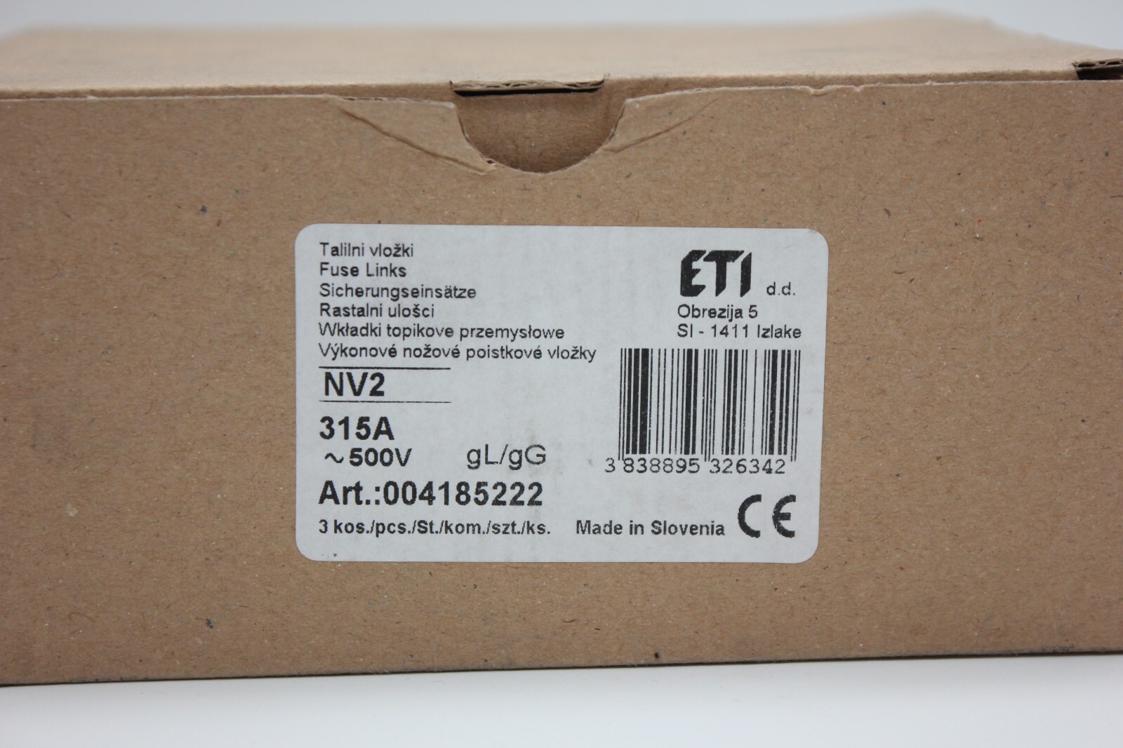 1pc ETI NV2 Fuse Insert 315A gL/gG 500V