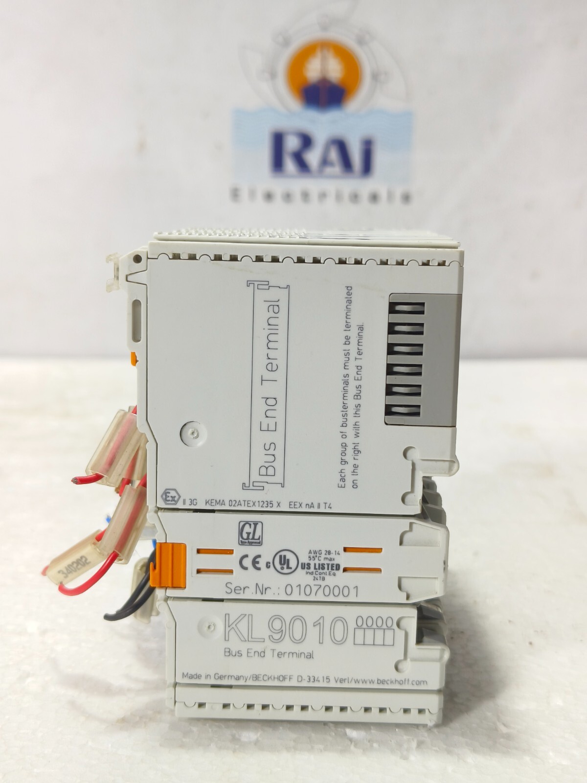 BECKHOFF BK5250 COUPLER WITH KL1104 KL9210 KL2408 KL9010 PLC MODULES FULL RACK