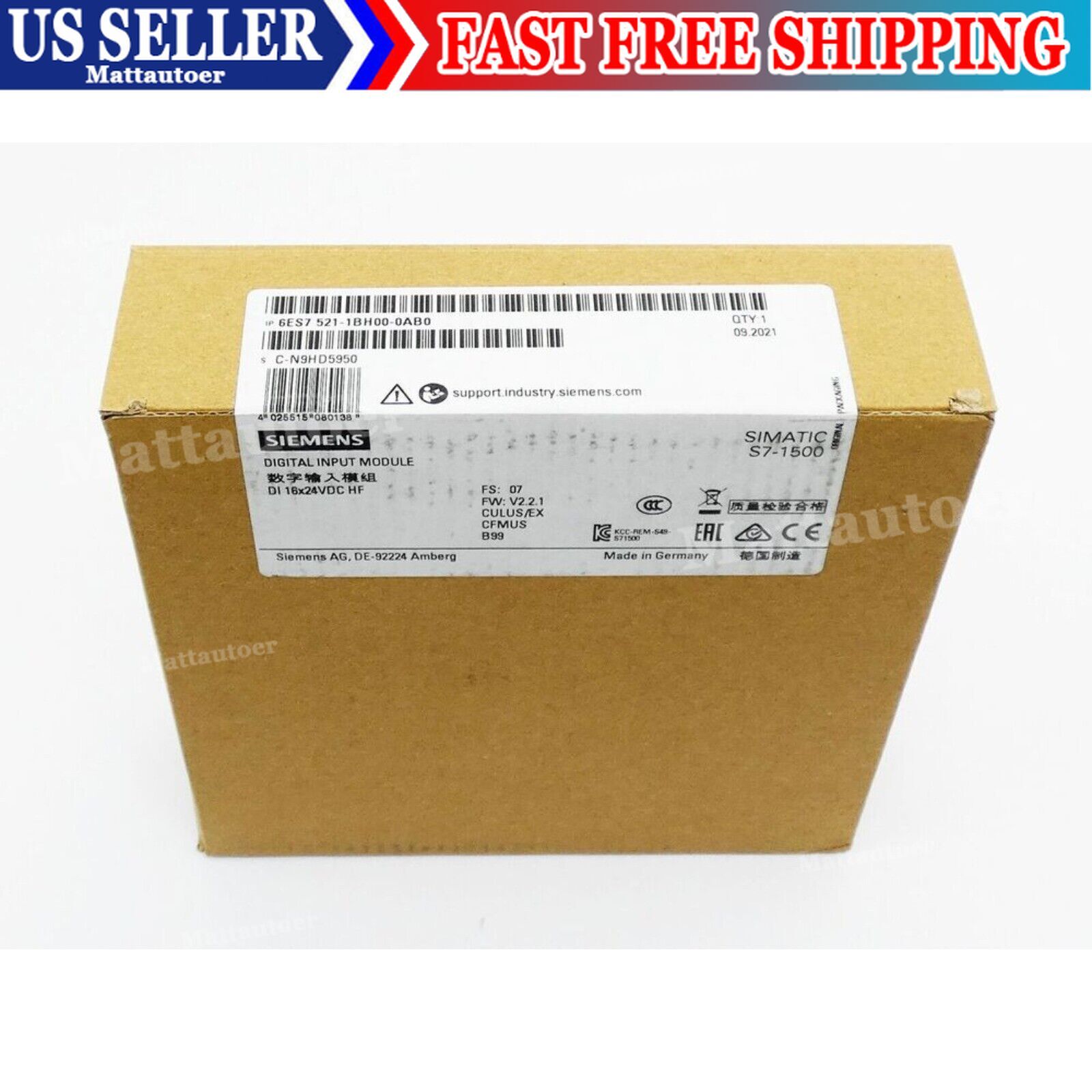 New Siemens 6ES7521-1BH00-0AB0 SIMATIC S7-1500 digital input 6ES7 521-1BH00-0AB0