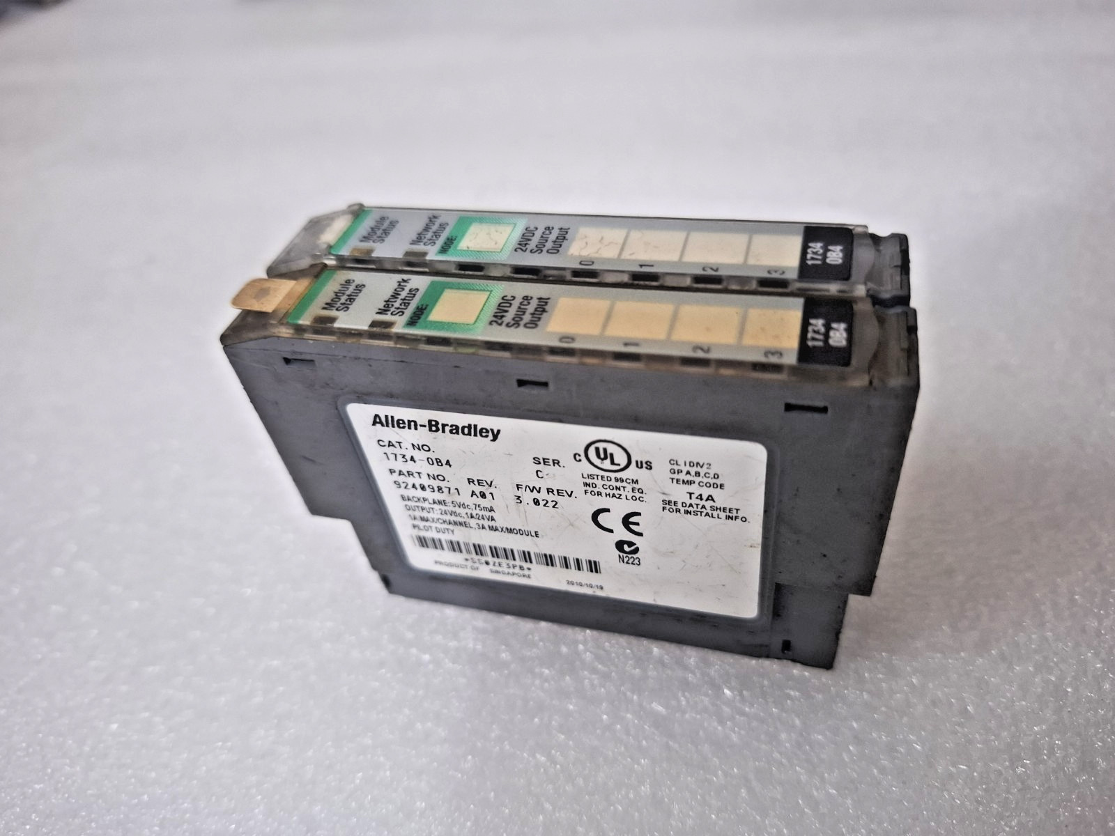 LOT OF 2 PCS ALLEN BRADLEY 1734-OB4 24VDC SOURCE OUTPUT MODULE SER. C 1734OB4