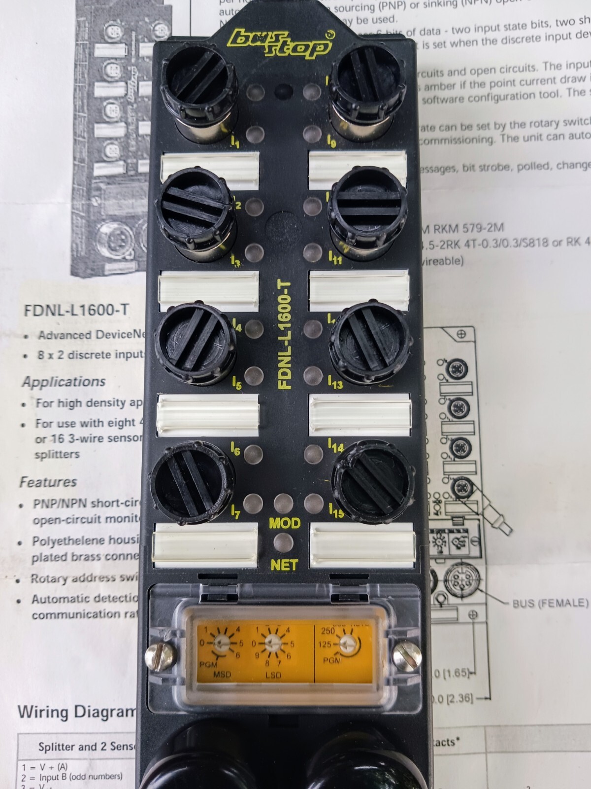 Turck Interlink BT Bus Stop DeviceNet Network Station Module FDNL-L1600-T