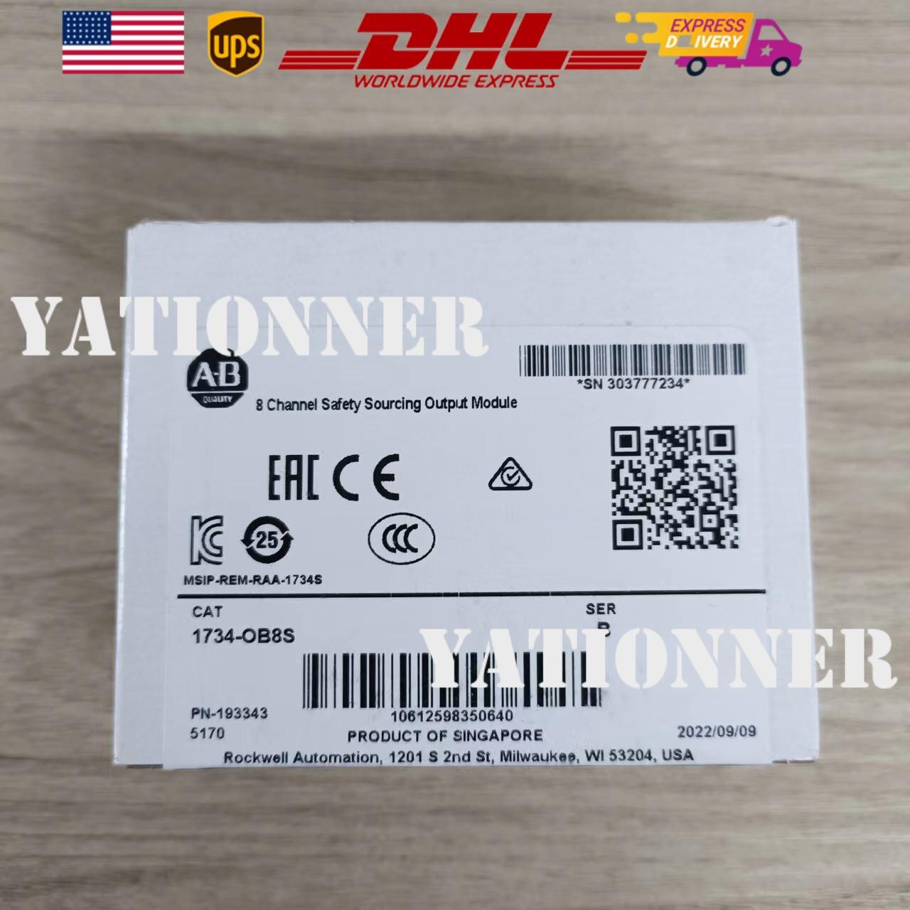 AB 1734-OB8S Point I/O 8 Channel Safety Sourcing Output Module US Free Tax