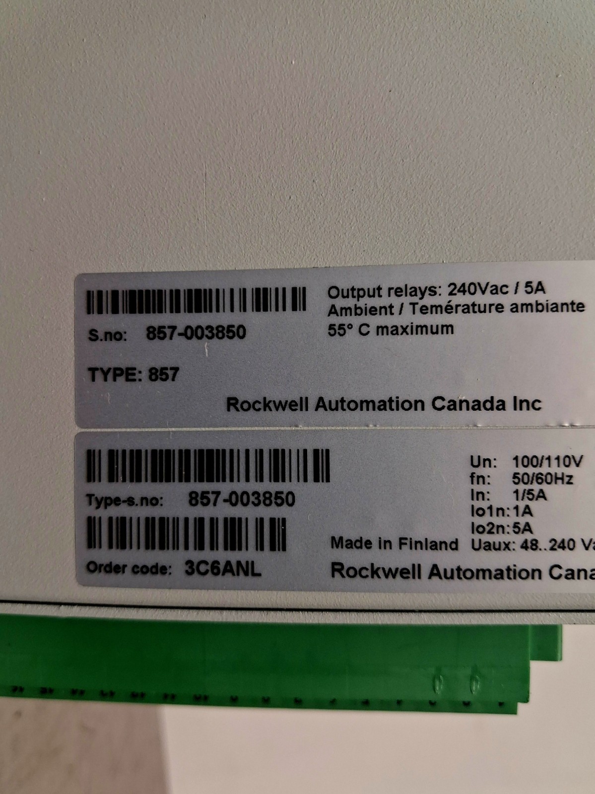 Allen Bradley Type 857 Output Relay 857-002695