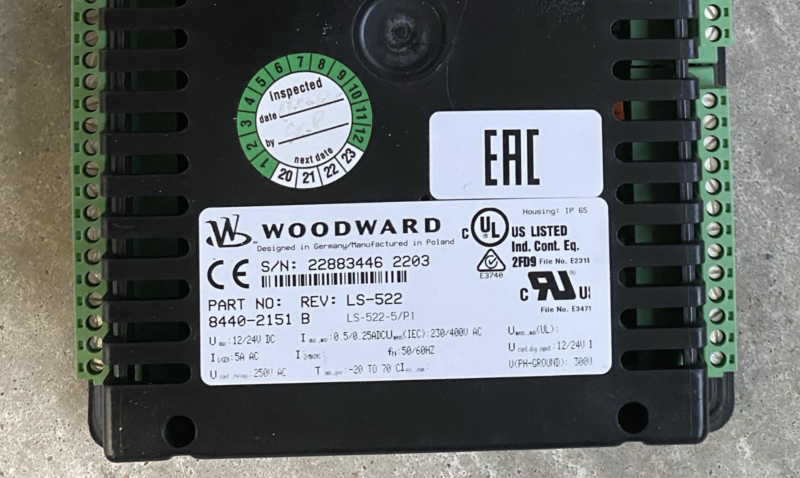 NOS NEW Woodward LS-522 Controller LS-522-5/P1 8440-2151