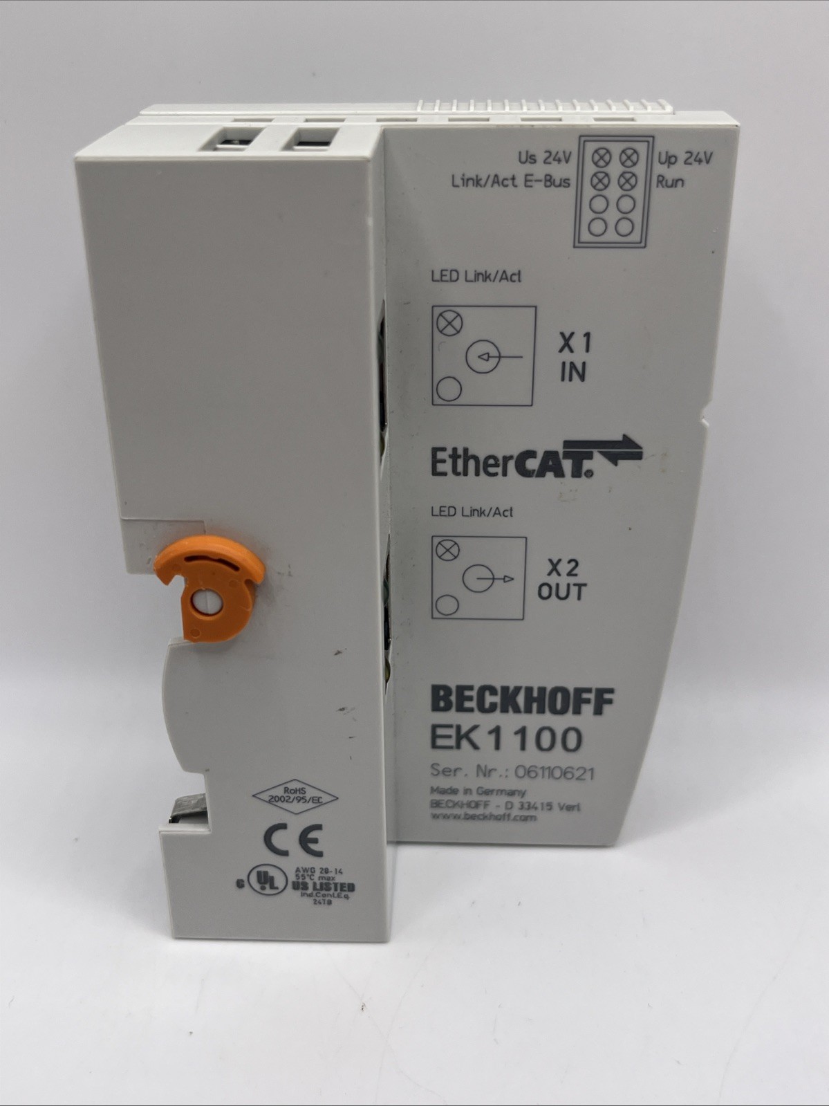 Beckhoff EK1100 EtherCAT Coupler Module 24V DC. Used FREE SHIPPING