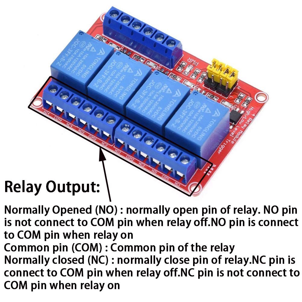2PCS 4 Channel 5V Relay Module with Optocoupler High or Low Level Trigger