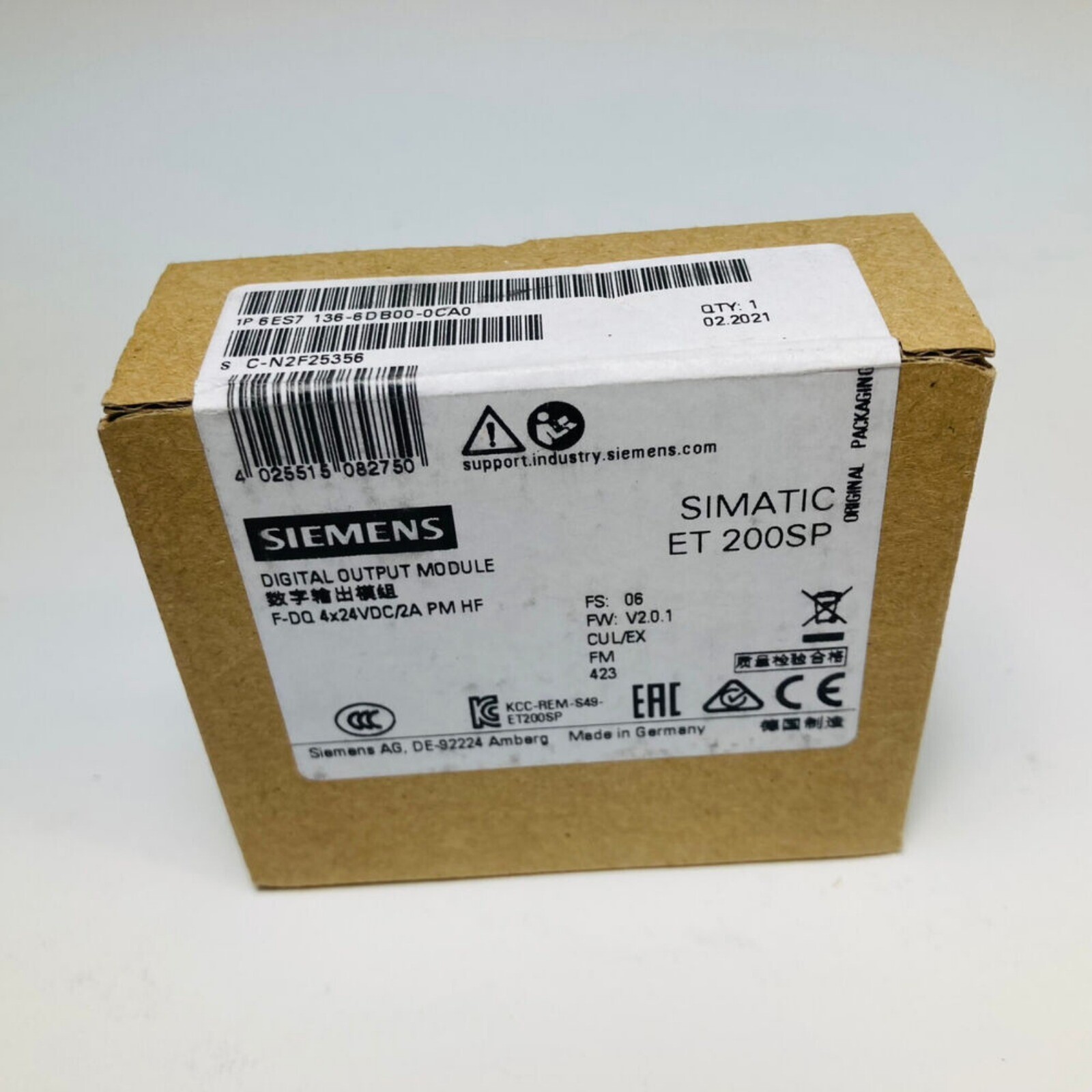 New Siemens 6ES7136-6DB00-0CA0 SIMATIC ET 200SP 6ES7 136-6DB00-0CA0