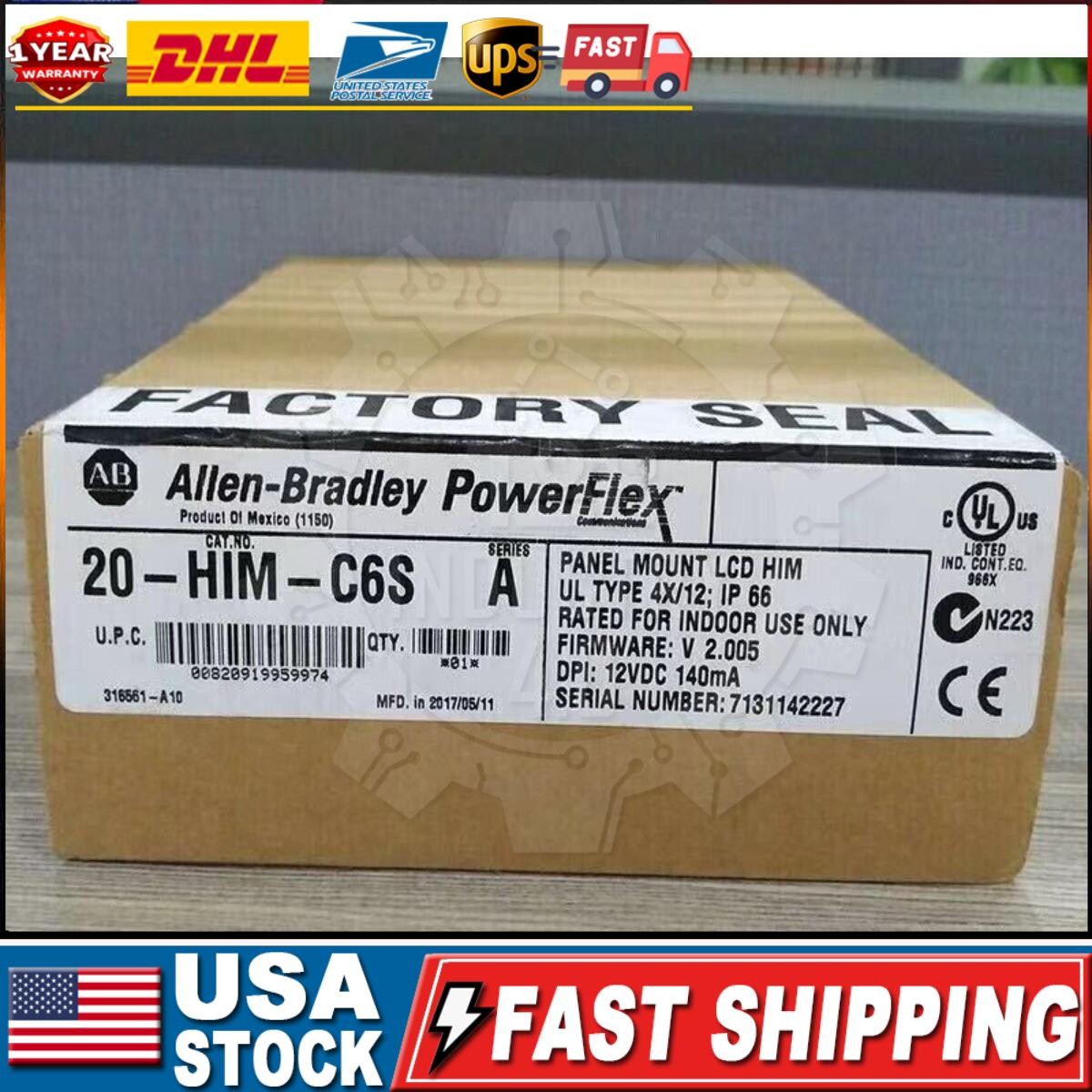 FACTORY SEALED Allen-Bradley 20-HIM-C6S Ser A Panel Mount LCD HIM AB 20 HIM C6S