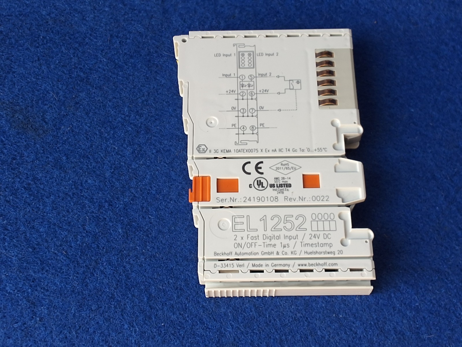 Beckhoff EL1252 2xFast Digital Input / 24 VDC, ON/OFF-Time 1ms/ Timestamp.