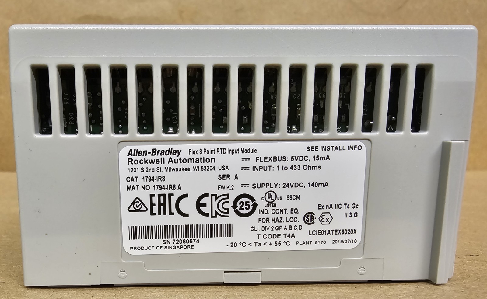 Allen-Bradley 1794-IR8 Series a Flex I/O 8-Channel RTD Input Module w/1794-TB3