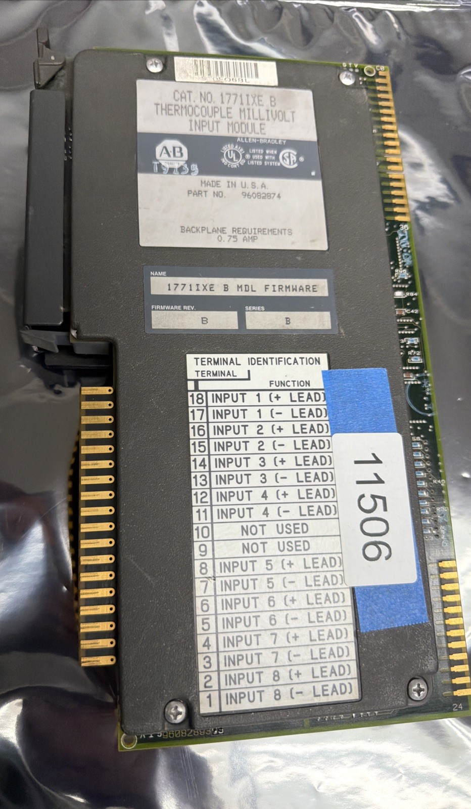 Allen Bradley 1771-IXEThermocouple Millivolt Input Module Firmware Rev B 177IIxe