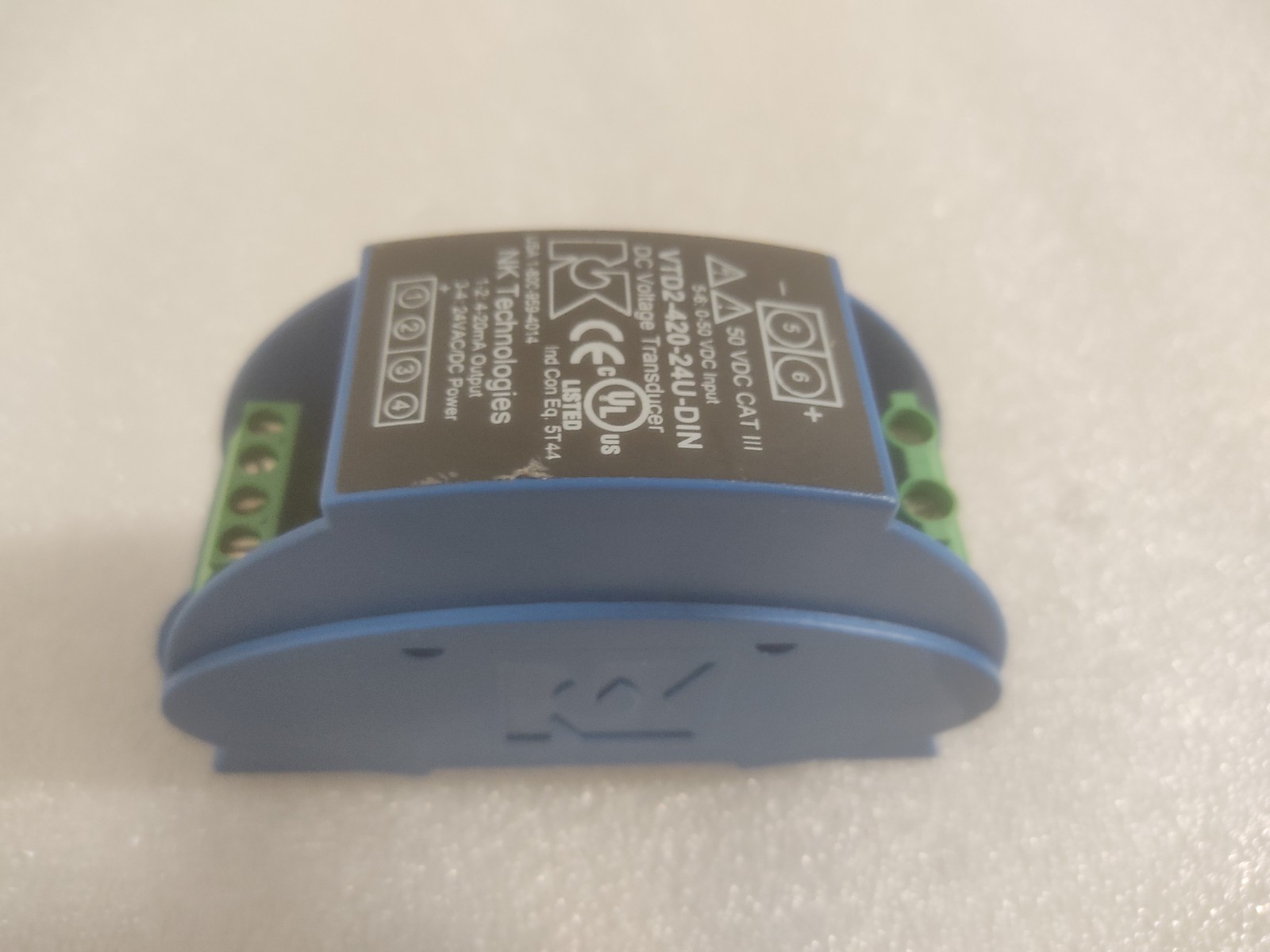NK Technologies VTD2-420-24U-DIN DC Voltage Transducer – 0-50VDC Input -b555