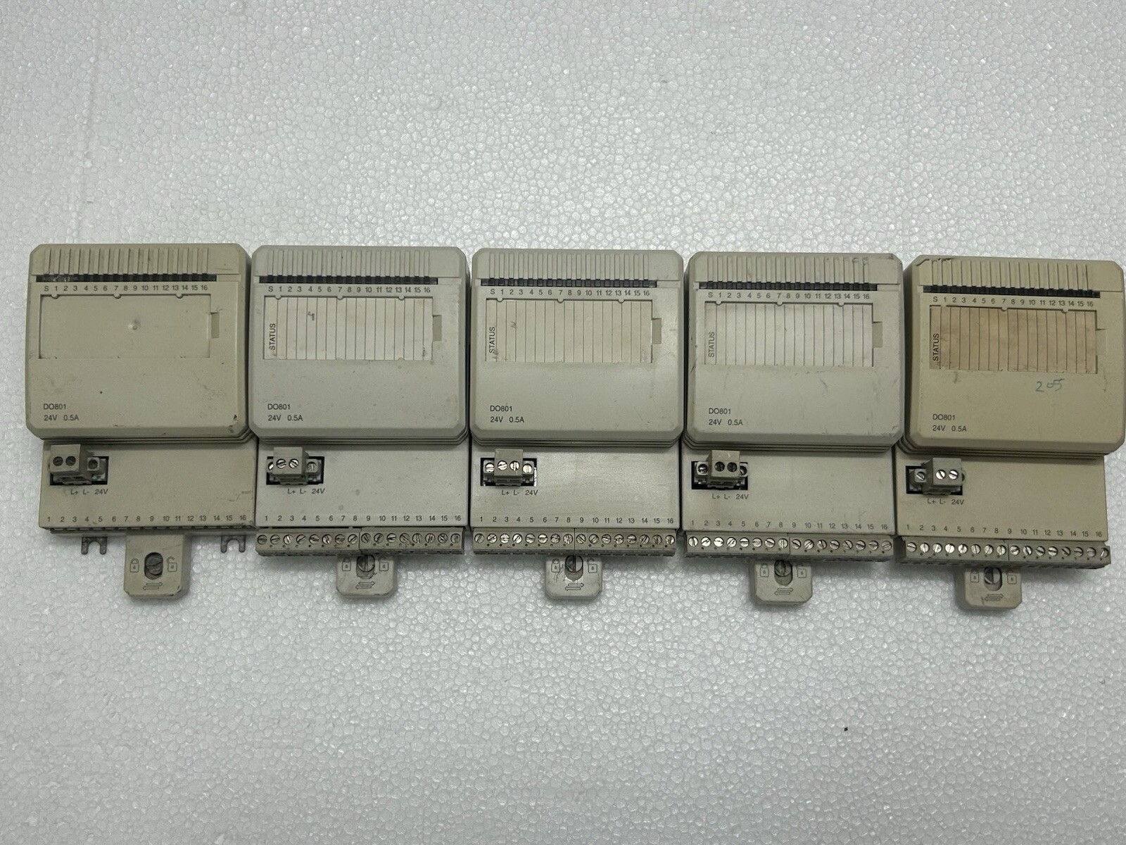 LOT OF 5PCS 3BSE020510R1 DO801 I/O OUTPUT MODULE DIGITAL 16 CHANNEL 0.5 AMP 24 V