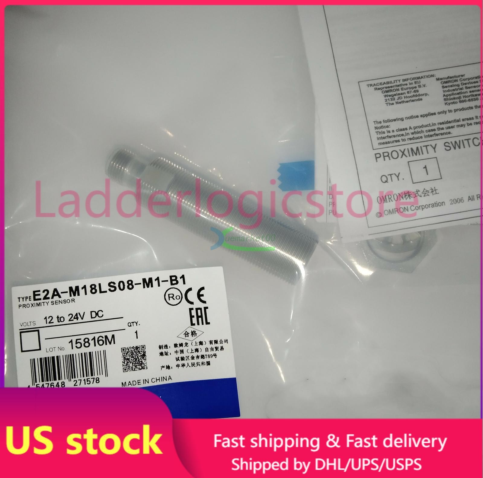 1PC Omron E2A-M18LS08-M1-B1 E2AM18LS08M1B1 Proximity Switch New US Free TAX