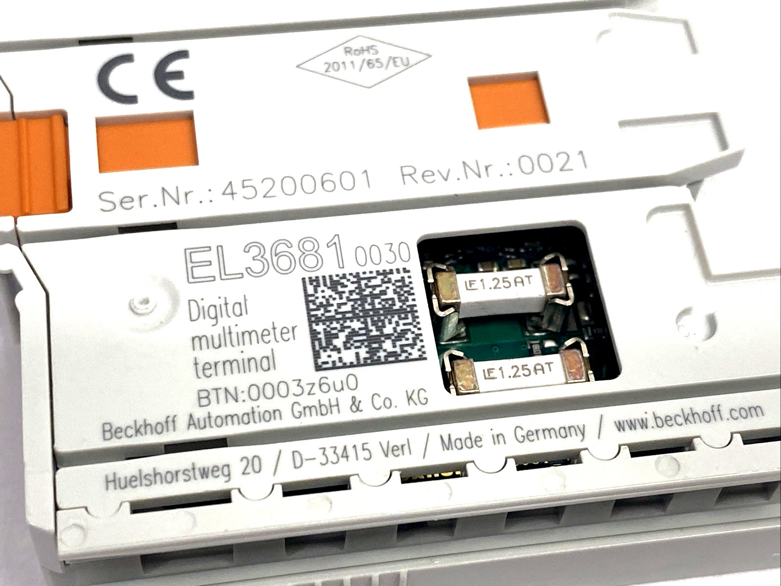 Beckhoff EL3681-0030 EtherCAT Multimeter Terminal, 1-Ch Analog Input 300V 10A