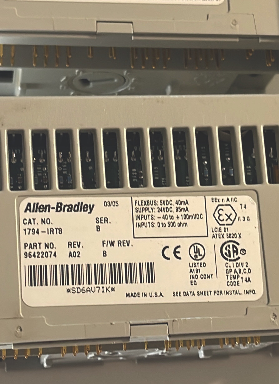 Allen-Bradley 1794-IRT8 INPUT MODULE FLEX I/O 8 POINT THERMOCOUPLE RTD NEW