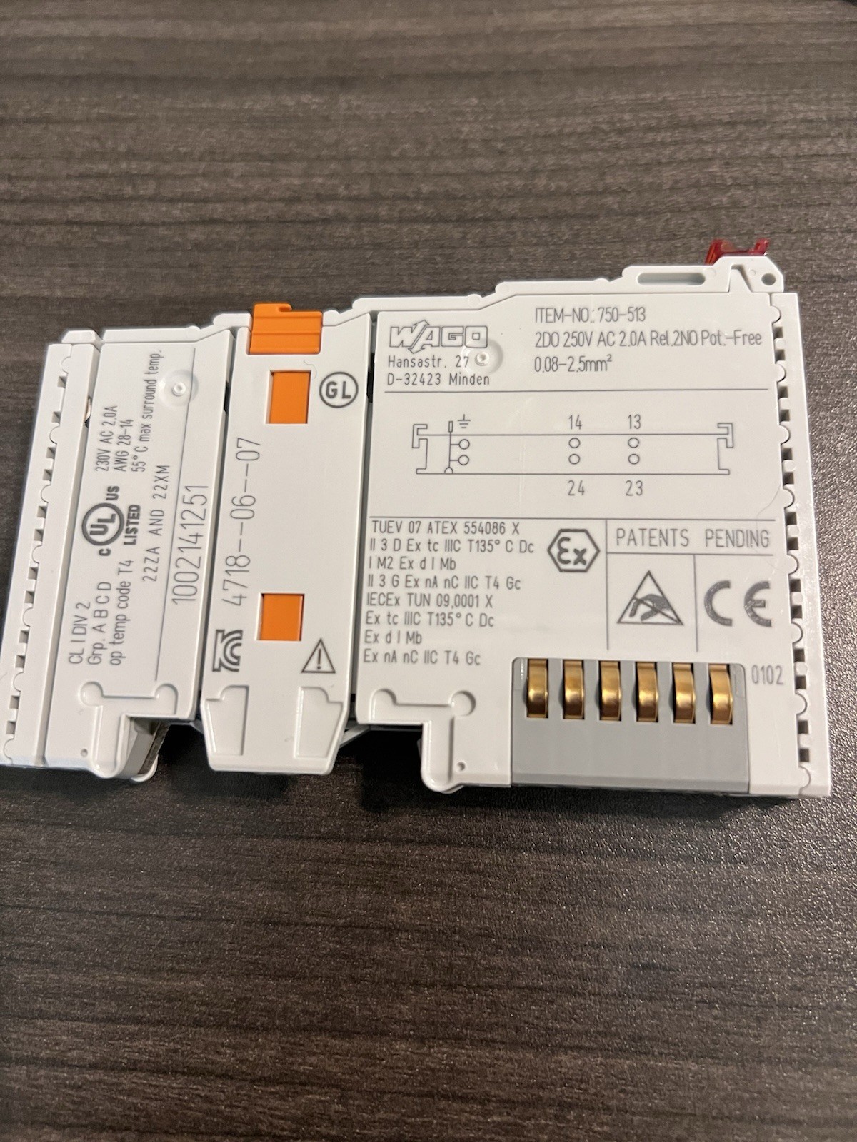 WAGO 750-513 PLC Output Module Digital 24V 2A AC/DC UL Listed