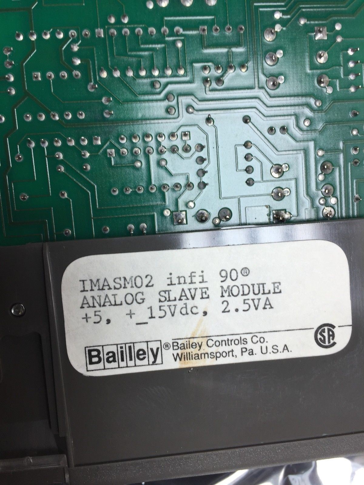 Bailey Controls IMASM-02 Analog I/O Module W/ Manual