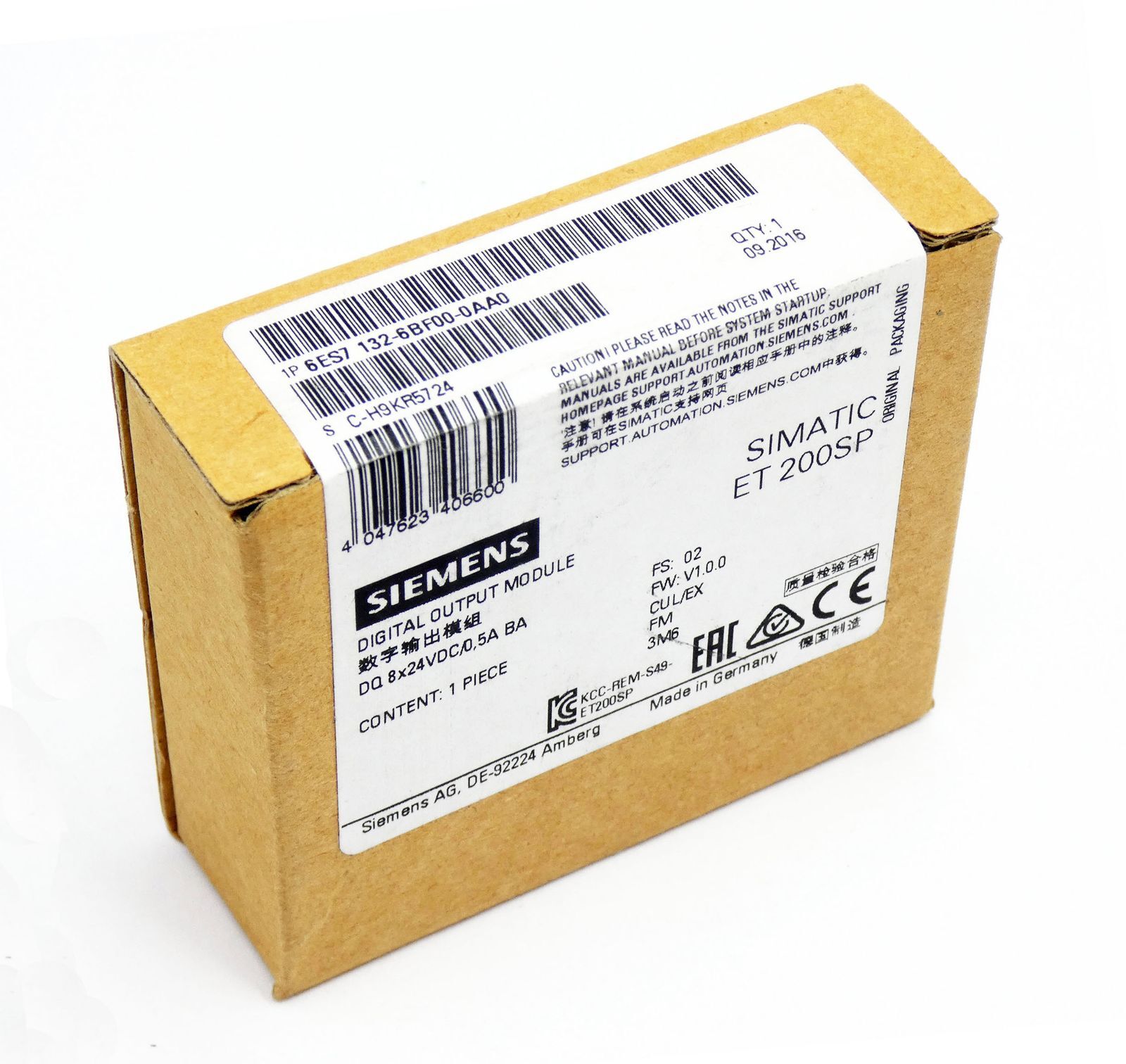Siemens SIMATIC ET-200SP 6ES7132-6BF00-0AA0 FS:02 V1.0.0 Output Module -sealed-