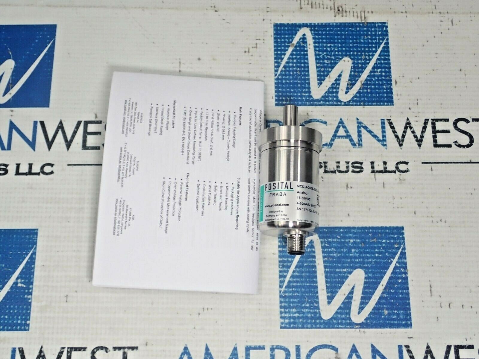 POSITAL FRABA MCD-AC005-0012-G10C-PAM-325 ANALOG 15-30VDC 4-20mA12 BIT