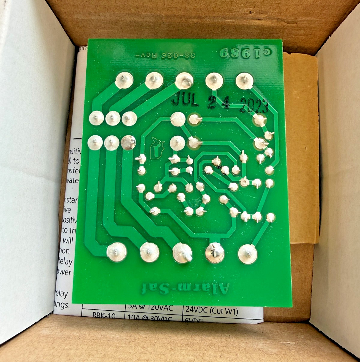 ALARM SAF RBKS-10 Relay Module 6-12-24 VDC 88mA 10 A