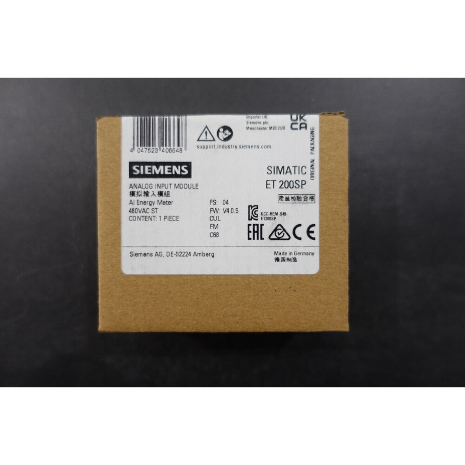 New Siemens 6ES7 134-6PA20-0BD0 6ES7134-6PA20-0BD0 ET 200SP Analog Input Module