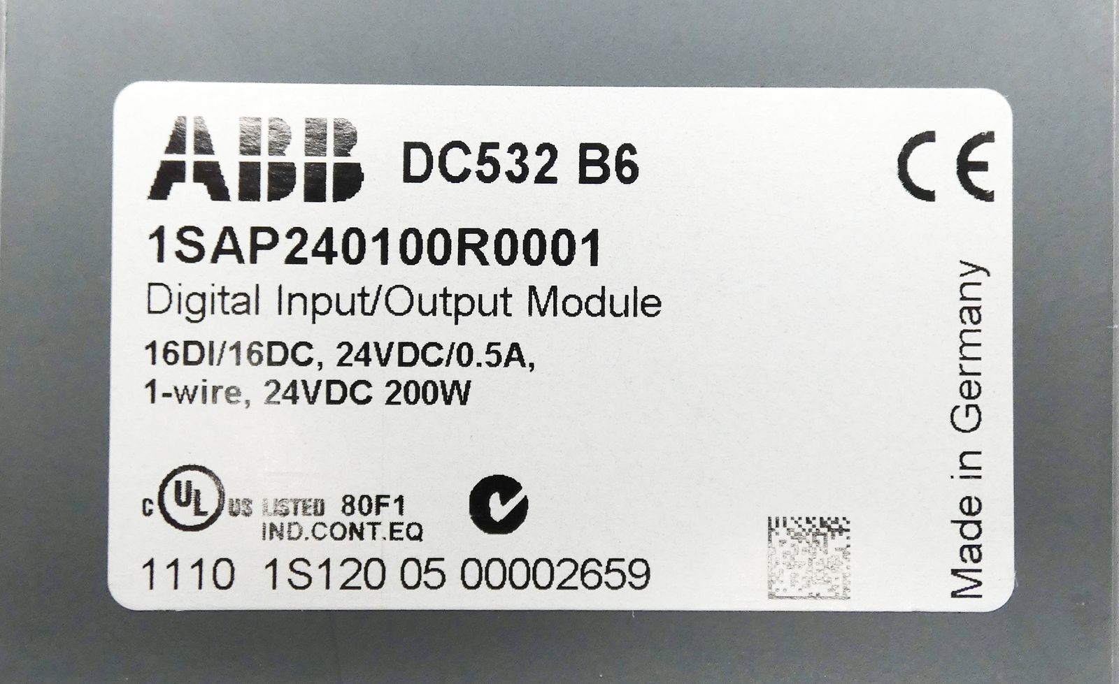 ABB DC532 1SAP240100R0001 E:B6 I/O Module + TU515 1SAP212200R0001 E:B4 -used-