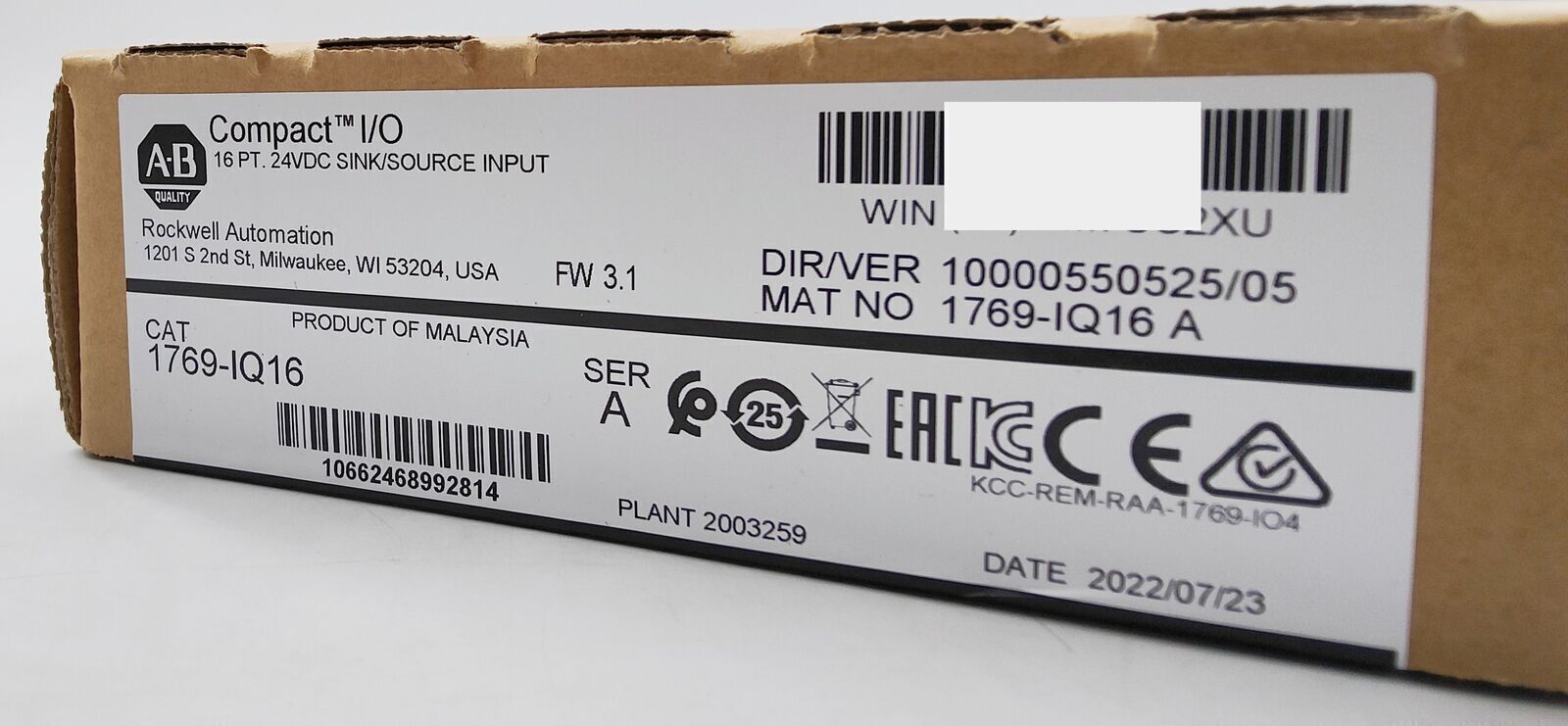 Allen-Bradley 1769-IQ16 COMPACTLOGIX 16 PT 24VDC D/I MODULE LED US Stock