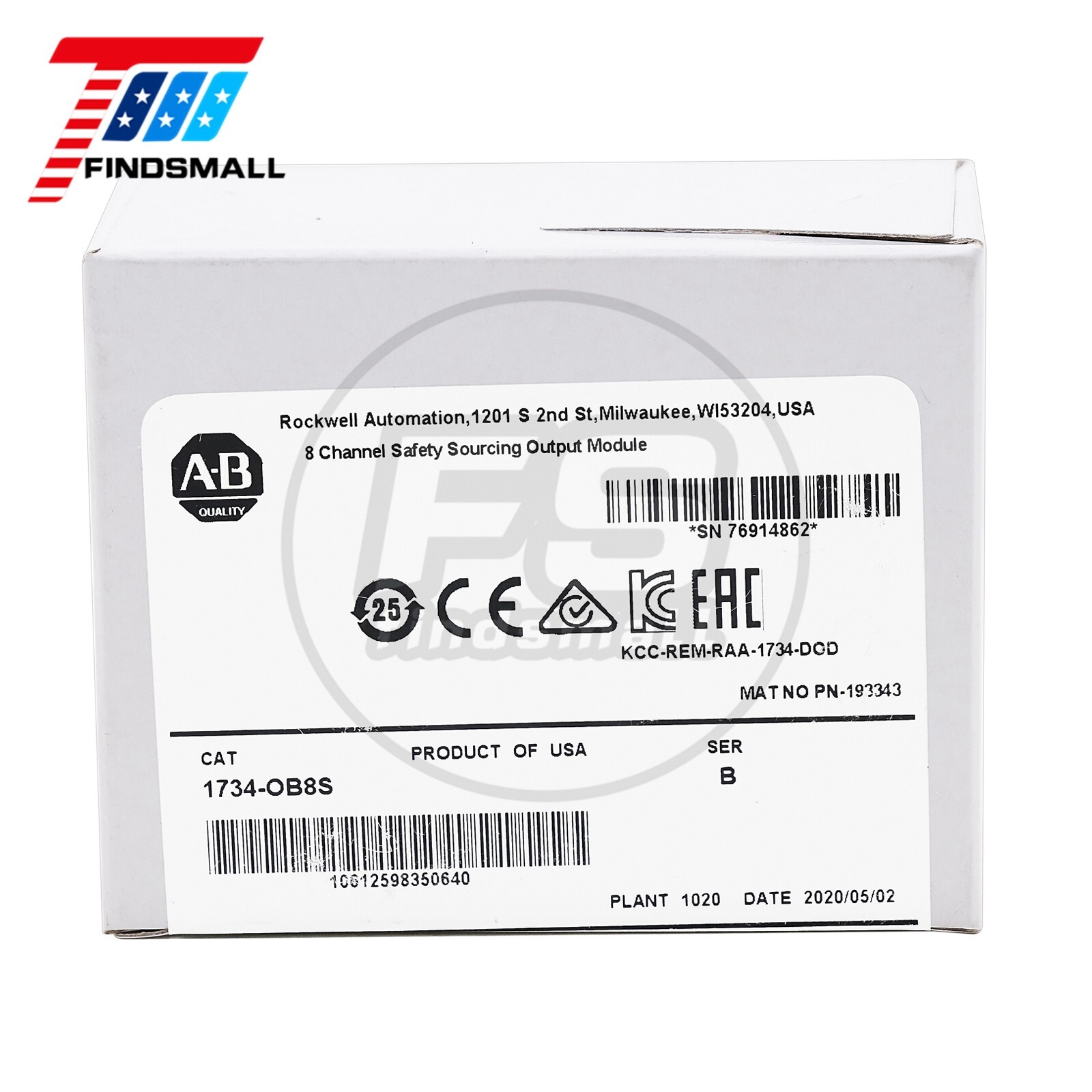NEW Sealed 1734-OB8S Allen Bradley 8 Channel Safety Sourcing Output Module 24VDC
