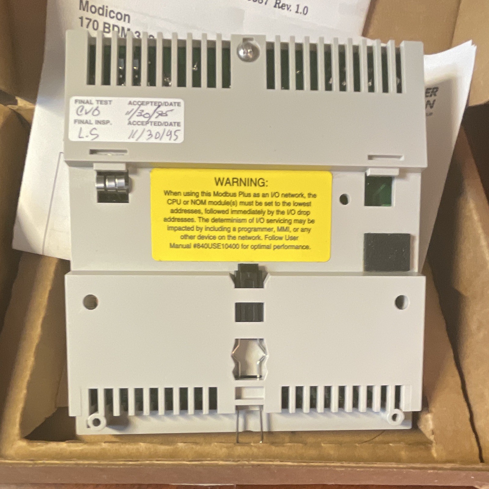 Modicon 170 BDM 342 00 Digital PLC I/O Module Modbus Plus TIO 16 In/16 Out