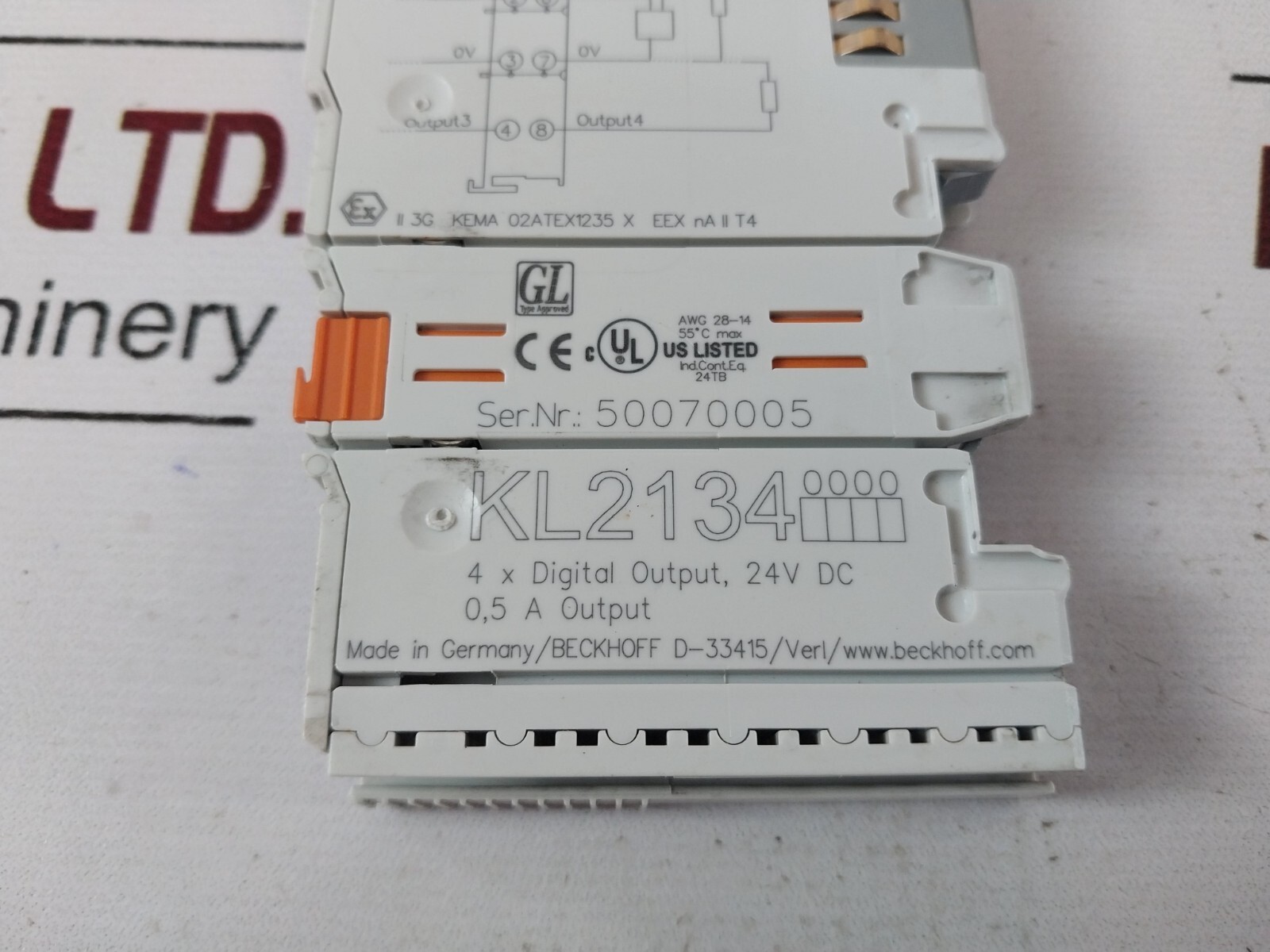 Lot of 5X Beckhoff KL2134 Digital Output Module 24V DC 0,5A