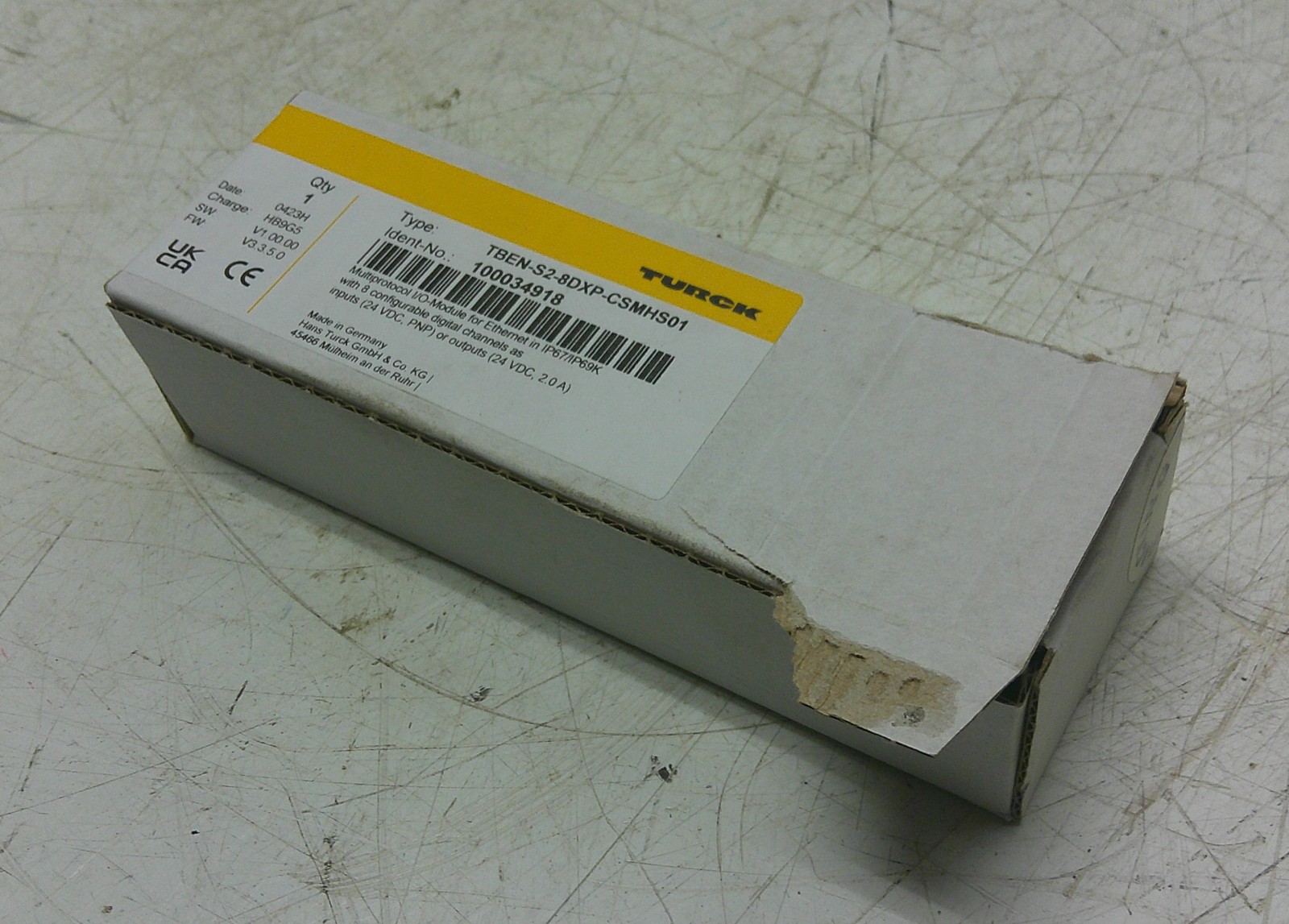 Turck TBEN-S2-8DXP-CSMHS01 Multiprotocol I/O Module Ethernet IP67/IP69K NOS