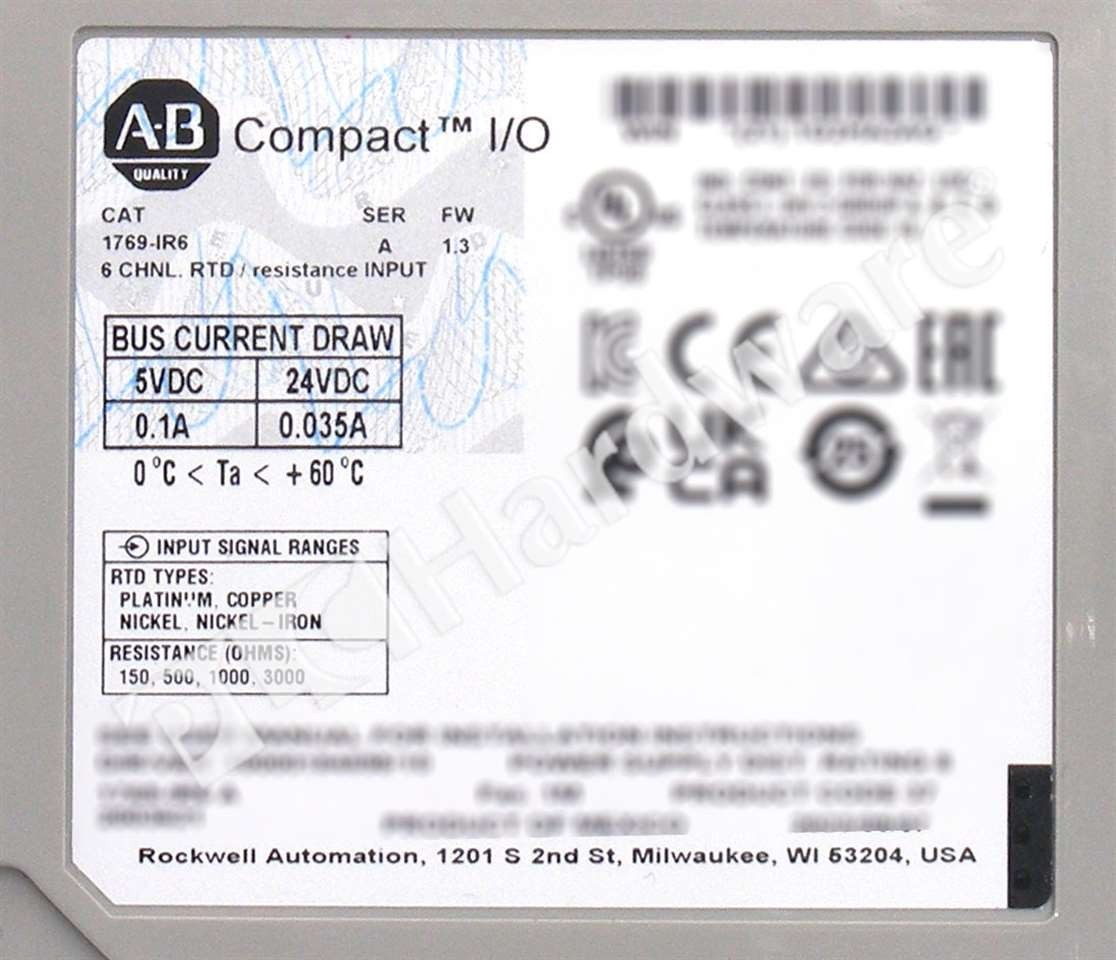 Open Pre-owned Allen Bradley 1769-IR6 /A CompactLogix 6-Ch RTD/Ohm Input Module