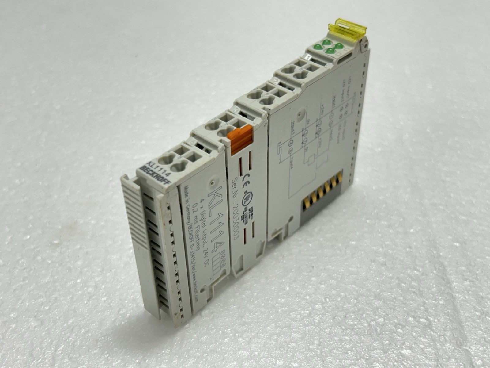 BECKHOFF KL1114 DIGITAL INPUT TERMINAL 4-CHANNEL 24 VDC FILTER 0.2 MS 2 INPUTS