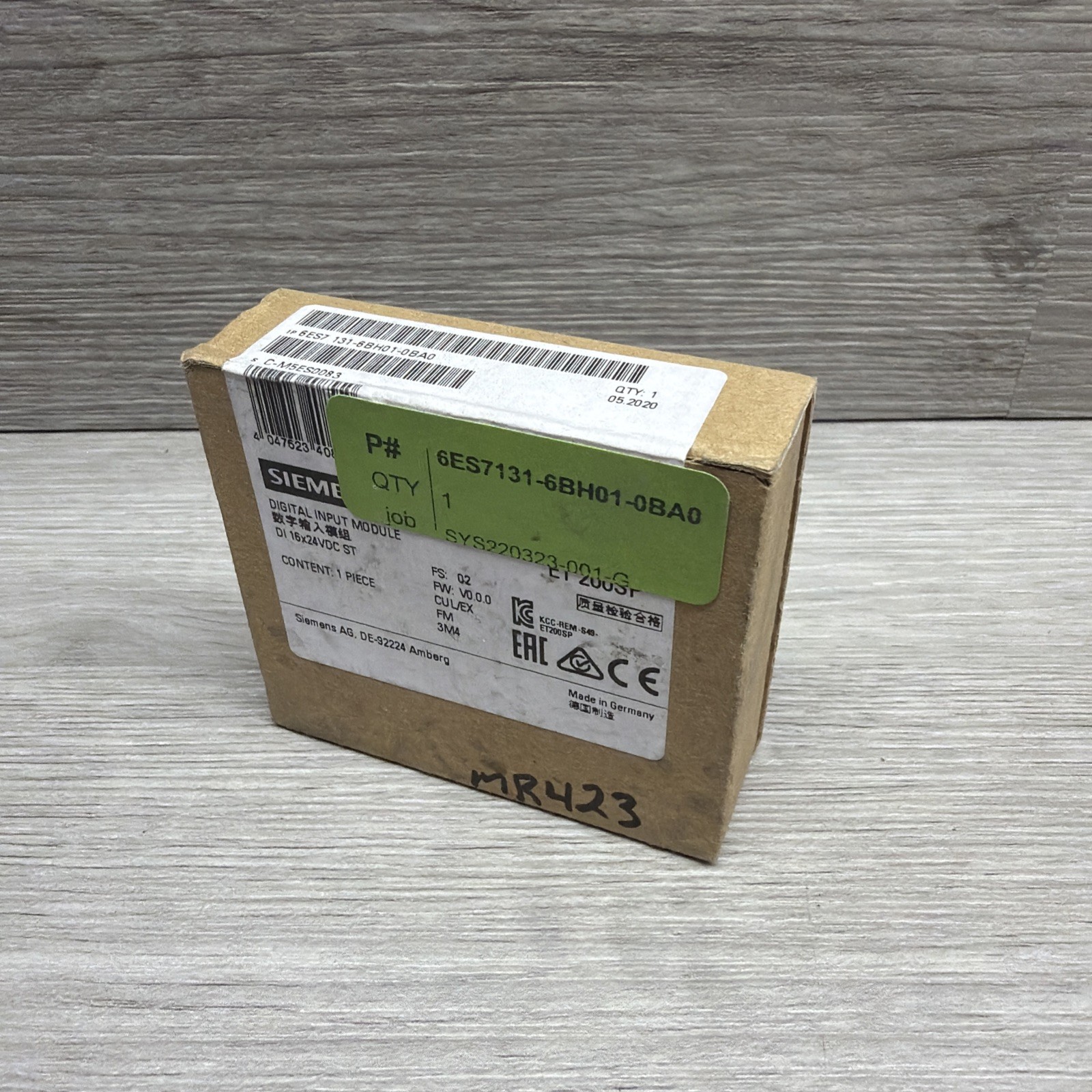 Siemens 6ES7131-6BH01-0BA0 SIMATIC ET 200SP Digital Input Module, Factory Sealed